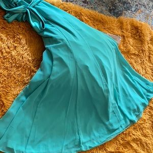 David’s Bridal teal bridesmaids dress